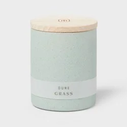 Matte Textured 6.4oz Ceramic Candle with Wooden Wick Dune Grass - Threshold™: Soy Wax, Nautical Decor, 28hr Burn