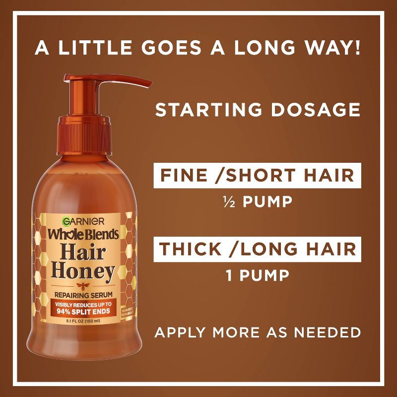 slide 8 of 12, Garnier Whole Blends Honey Treasures Hair Repairing Leave-In Serum - 5.1 fl oz, 5.1 fl oz