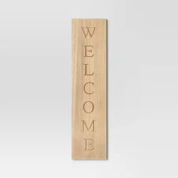 40"x10" Reversible Wood Leaner - Threshold™: Farmhouse Style MDF Vertical Decor with Rustic Quote Adage Saying