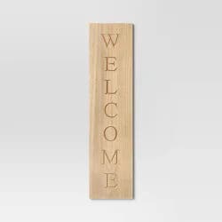 40"x10" Reversible Wood Leaner - Threshold™: Farmhouse Style MDF Vertical Decor with Rustic Quote Adage Saying