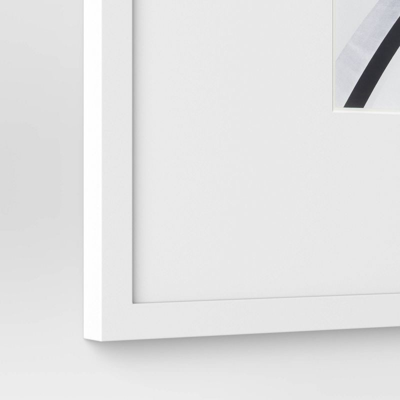 slide 4 of 4, 15"x15" to 4"x6" Square Wall Frame White - Threshold™: Modern Beveled Mat, MDF, Glass, 1 ct