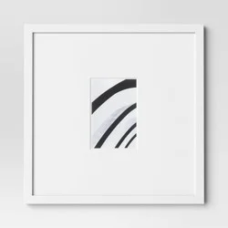 15"x15" to 4"x6" Square Wall Frame White - Threshold™: Modern Beveled Mat, MDF, Glass