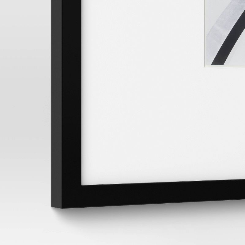 slide 4 of 4, 15"x15" to 4"x6" Square Wall Frame Black - Threshold™: Modern MDF, Beveled Mat, Glass Window, 1 ct