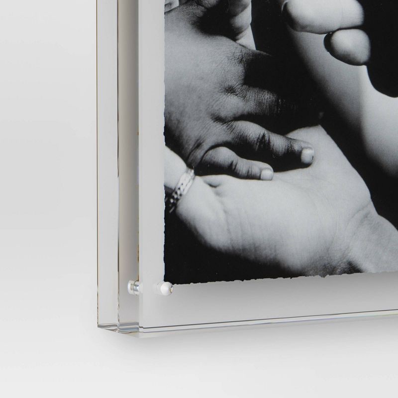 slide 5 of 5, 4"x6" Acrylic Block Image Frame Clear - Room Essentials™: Modern Freestanding Rectangle Photo Holder, 1 ct