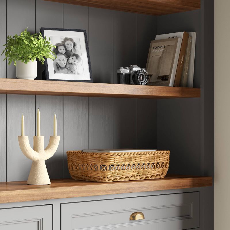 slide 2 of 4, 7"x9" Matted to 5"x7" Thin Metal Table Frame Black - Threshold™: Aluminum, Modern Design, Easel Back, 1 ct