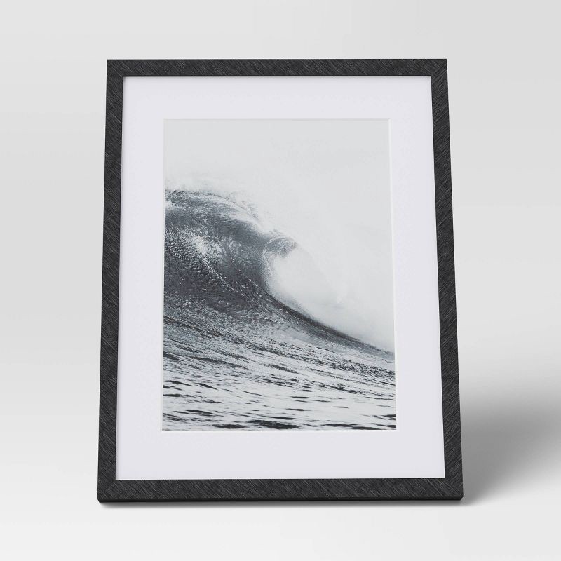 slide 3 of 4, 7"x9" Matted to 5"x7" Thin Metal Table Frame Black - Threshold™: Aluminum, Modern Design, Easel Back, 1 ct