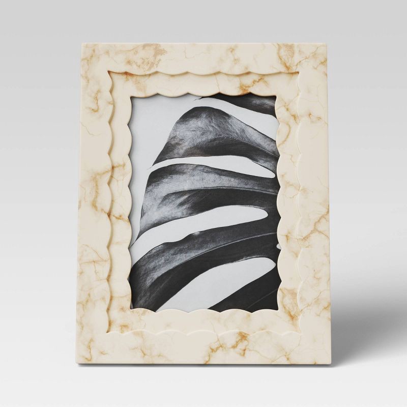 slide 3 of 4, 5"x7" Shaped Resin Profile Table Image Frame Beige - Threshold™: Modern Style, Glass, Polyresin, 1 ct