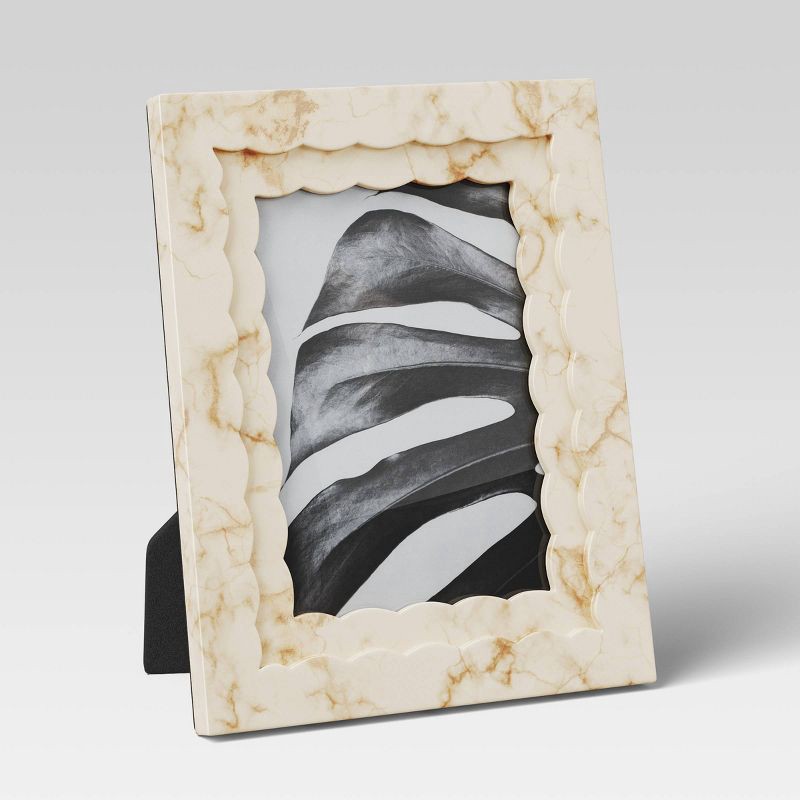 slide 1 of 4, 5"x7" Shaped Resin Profile Table Image Frame Beige - Threshold™: Modern Style, Glass, Polyresin, 1 ct