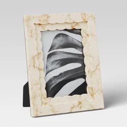 5"x7" Shaped Resin Profile Table Image Frame Beige - Threshold™: Modern Style, Glass, Polyresin