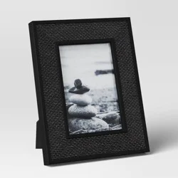 4"x6" Caning Table Frame Black - Threshold™: Modern Rectangle Picture Holder, Easel Back, Wall Mountable