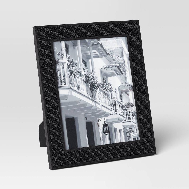 slide 1 of 4, 8"x10" Caning Table Frame Black - Threshold™: Modern Rectangular Photo Display, Wall Mount & Easel Back, 1 ct