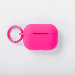 Apple AirPods Pro (1/2 Generation) Recycled Silicone Case with Clip - heyday™ Neon Pink