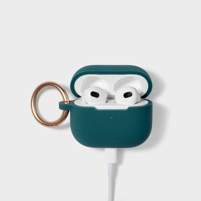 slide 2 of 3, AirPods (3rd Generation) Recycled Silicone Case with Clip - heyday™ Rain Teal, 1 ct