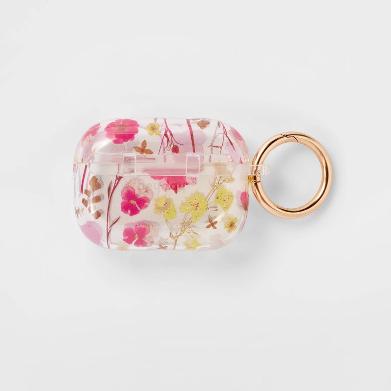 slide 3 of 3, Apple AirPods Pro (1/2 Generation) Case with Clip - heyday™ Multicolor Floral, 1 ct