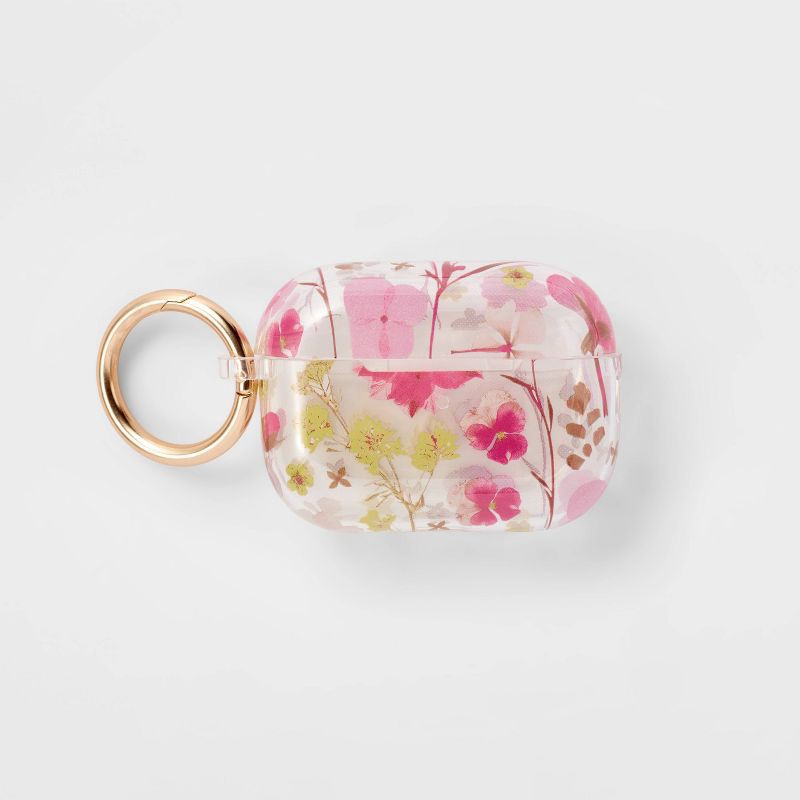 slide 1 of 3, Apple AirPods Pro (1/2 Generation) Case with Clip - heyday™ Multicolor Floral, 1 ct