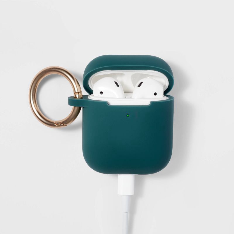 slide 2 of 3, AirPods (1/2 Generation) Recycled Silicone Case with Clip - heyday™ Rain Teal, 1 ct