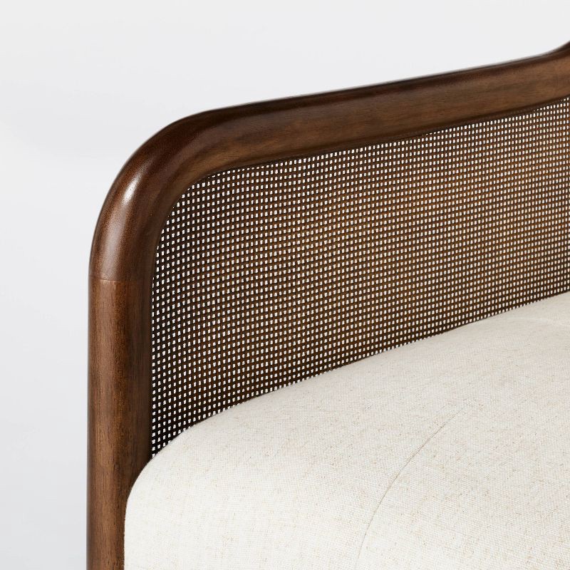 slide 4 of 6, Threshold designed w/Studio McGee Woodspring Caned Accent Chair Dark Walnut/Cream (FA) - Threshold™ designed with Studio McGee, 1 ct