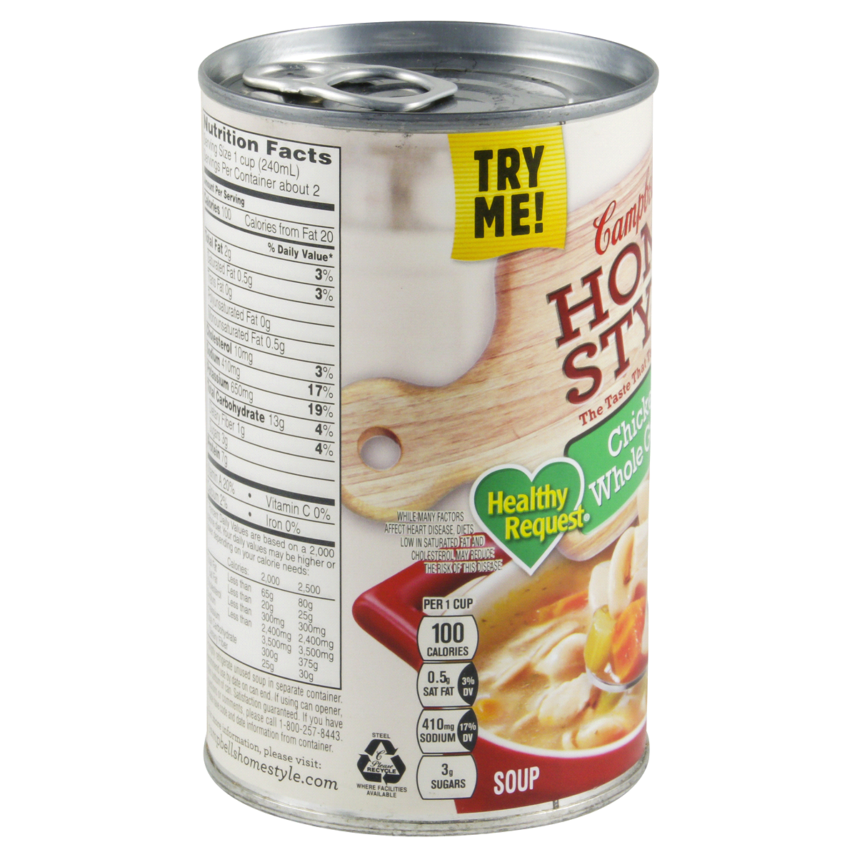 slide 2 of 4, Campbell's Homestyle Healthy Request Soup, Chicken Soup with Whole Grain Pasta, 18.6 Oz Can, 18.6 oz