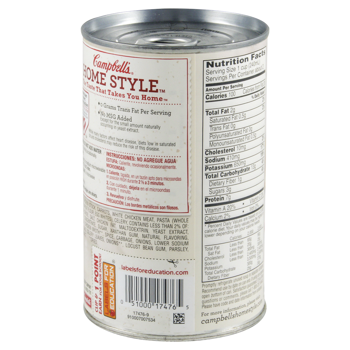 slide 3 of 4, Campbell's Homestyle Healthy Request Soup, Chicken Soup with Whole Grain Pasta, 18.6 Oz Can, 18.6 oz