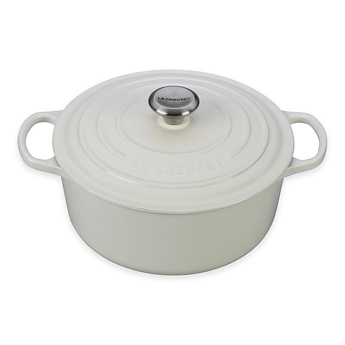 slide 1 of 1, Le Creuset Signature Round Dutch Oven - White, 5.5 qt