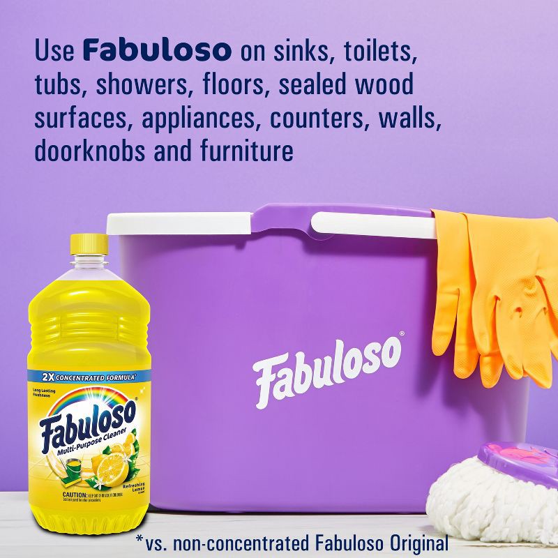 slide 6 of 12, Fabuloso Lemon Scent Multi-Purpose Cleaner - 2X Concentrated Formula Floor Cleaner - 56 fl oz, 56 fl oz