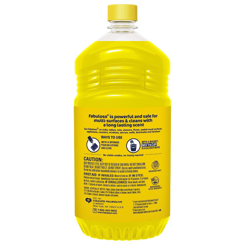 slide 9 of 12, Fabuloso Lemon Scent Multi-Purpose Cleaner - 2X Concentrated Formula Floor Cleaner - 56 fl oz, 56 fl oz