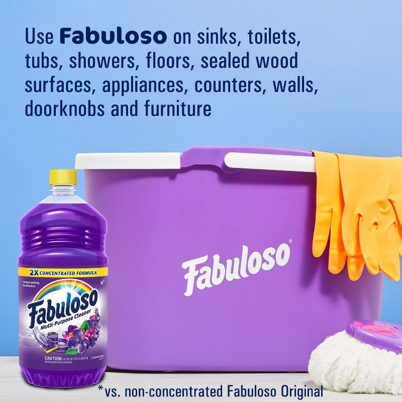 slide 6 of 13, Fabuloso Lavender Multi-Purpose Cleaner 2X Concentrated Formula Floor Cleaner - 56 fl oz, 56 fl oz