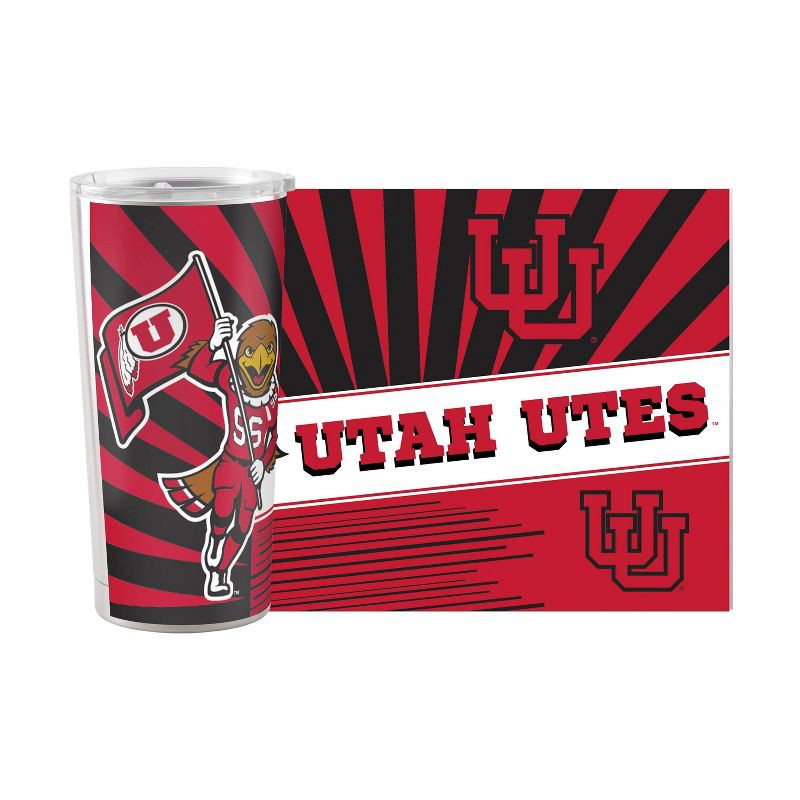slide 2 of 2, NCAA Utah Utes 20oz Mascot Stainless Steel Tumbler: Portable Drinkware, Lidded Tumblers, 20 oz