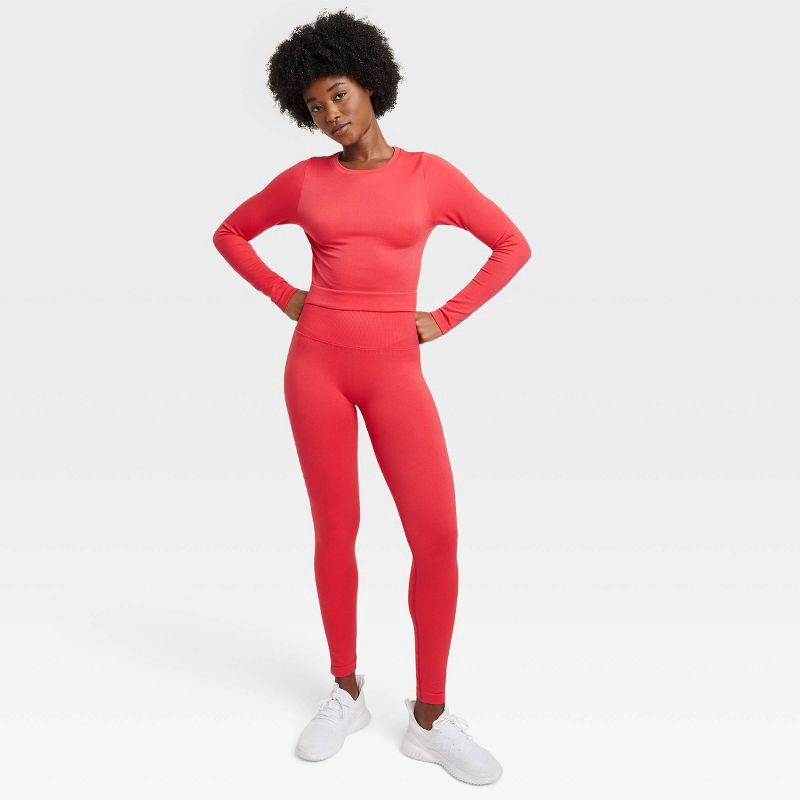 Women's Seamless High-Rise Leggings - All in Motion Red XL 1 ct