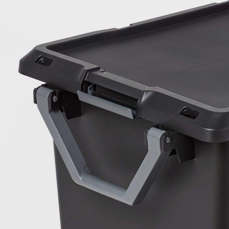 slide 3 of 4, 32gal XL Wheeled Latching Storage Tote Black - Brightroom™, 32 gal