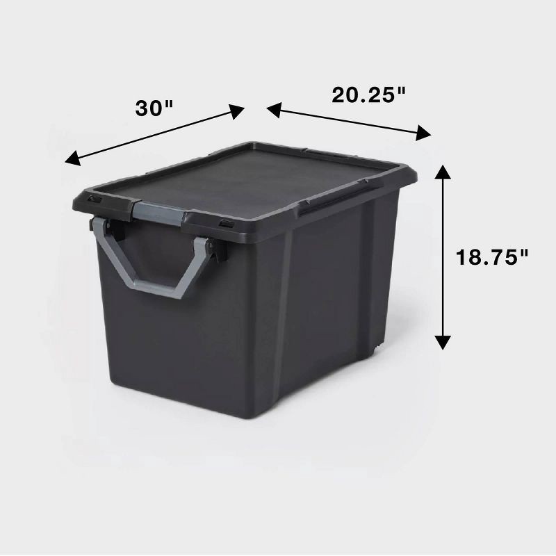 slide 5 of 6, 32gal XL Wheeled Latching Storage Tote Black - Brightroom™, 32 gal