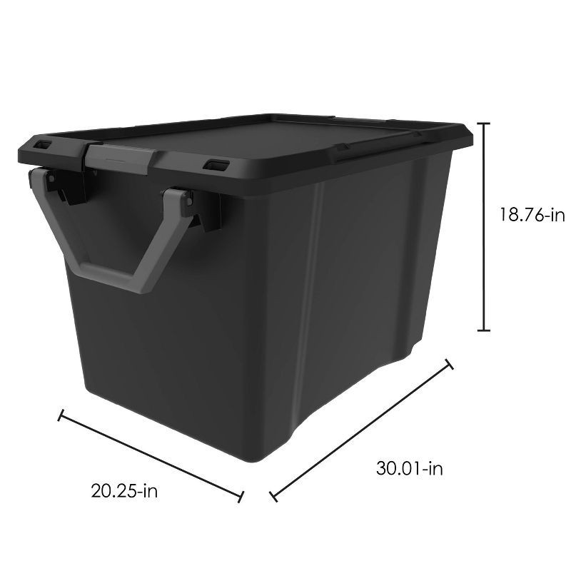 slide 5 of 6, 32gal XL Wheeled Latching Storage Tote Black - Brightroom™, 32 gal