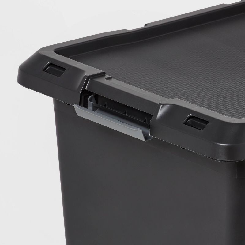 slide 3 of 5, 19gal Large Latching Storage Tote Black - Brightroom™, 19 gal