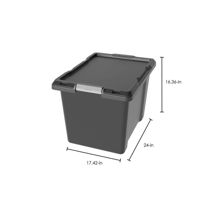 slide 4 of 5, 19gal Large Latching Storage Tote Black - Brightroom™, 19 gal