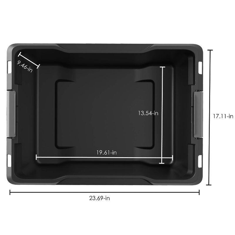 slide 5 of 5, 7gal Small Latching Storage Tote Black - Brightroom™: Stackable Utility Storage Bin with Lid & Handles, 7 gal