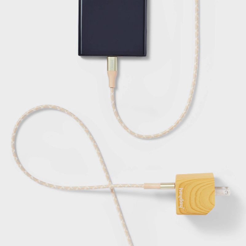 slide 2 of 3, 2-Port Wall Charger with 6' USB-C to USB-C Cable - heyday™ White Pine, 1 ct