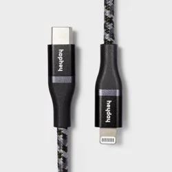 4' Lightning to USB-C Braided Cable - heyday™ Black: Male-to-Male Connector