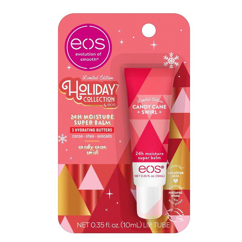 slide 1 of 9, eos Holiday Super Balm Tube - Candy Cane Swirl - 0.35 fl oz, 0.35 fl oz
