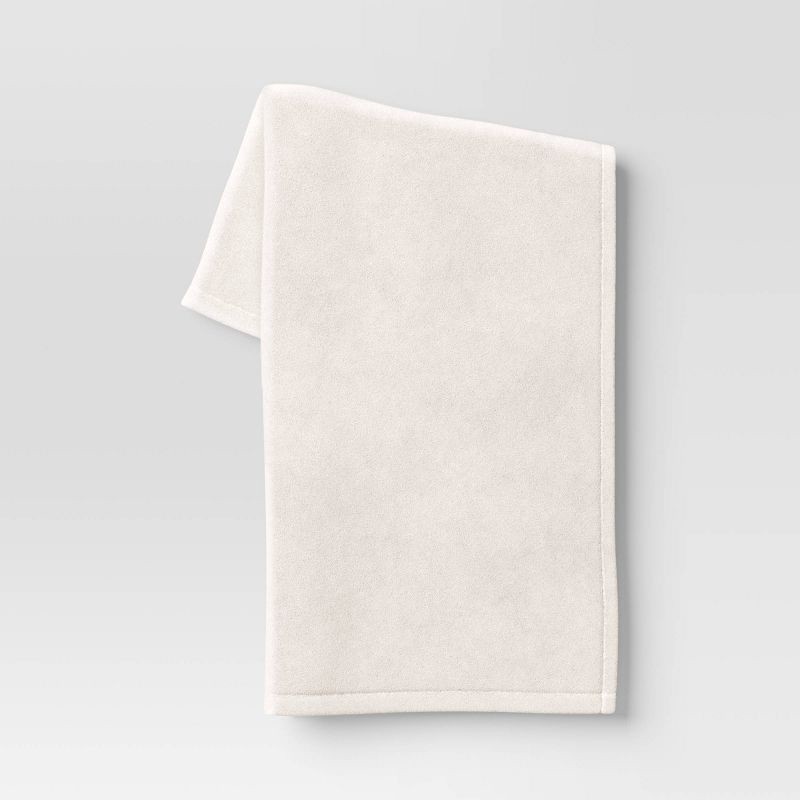 slide 1 of 4, Plush Throw Blanket Ivory - Room Essentials™: Midweight, Recycled Polyester, Machine Washable, 50x60", 1 ct