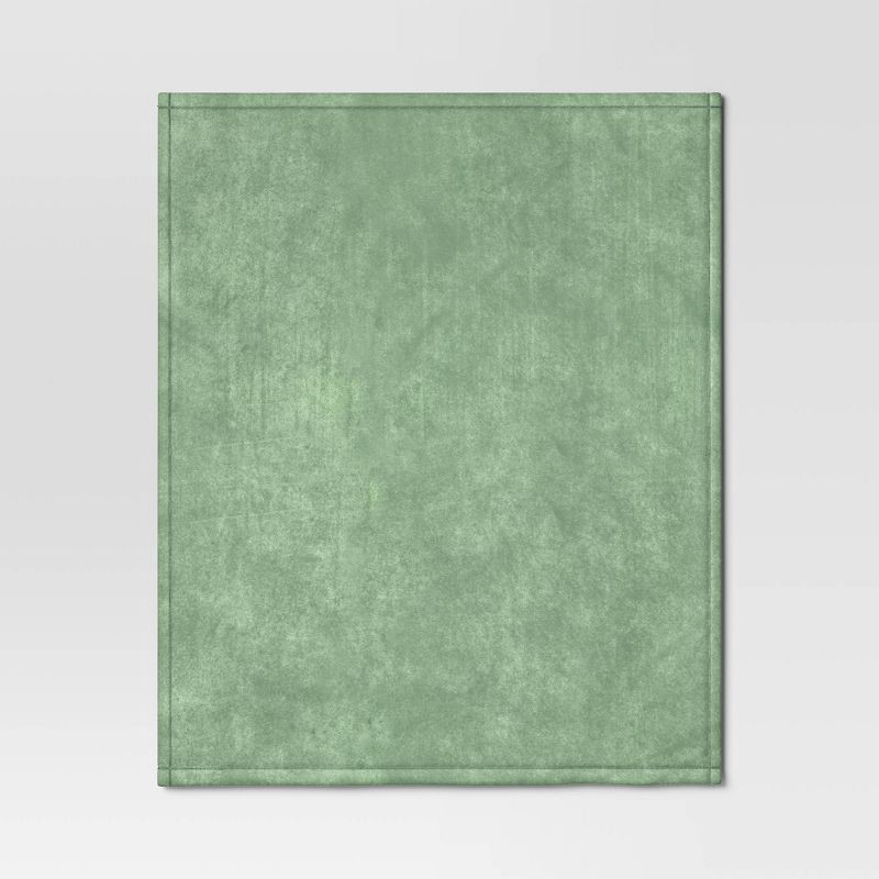 slide 3 of 4, Plush Throw Blanket Green - Room Essentials™: Soft, Midweight, Machine Washable, 50x60 inches, 1 ct