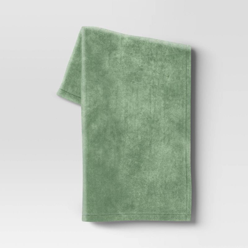 slide 1 of 4, Plush Throw Blanket Green - Room Essentials™: Soft, Midweight, Machine Washable, 50x60 inches, 1 ct