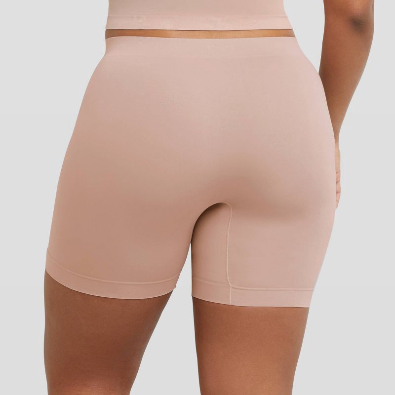 slide 3 of 4, Maidenform Women's Shapewear Seamless Smoothing Light Shaping Shorts MST003 - Evening Blush XL: Nylon Spandex Knit, 1 ct