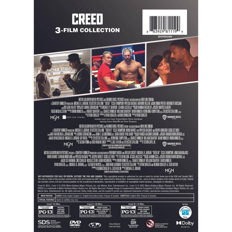 slide 3 of 3, Warner Home Video Creed 3-Film Collection (DVD), 1 ct