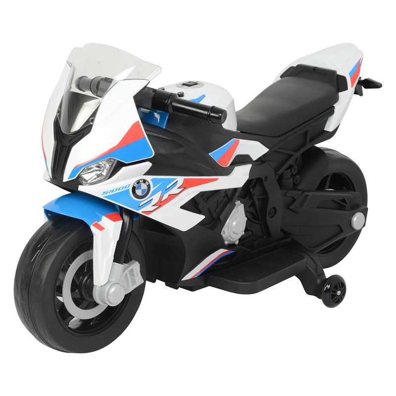 slide 2 of 12, Best Ride on Cars 12V BMW Motorcycle Powered Ride-On - White: Plastic, 3+ Years, 50 lb Capacity, 50 lb