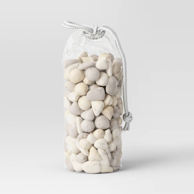 slide 3 of 3, River Stone Decorative Filler White - Threshold™: Polished Accent Pebbles for Home Decor, 4.8 lbs, 4.8 lb