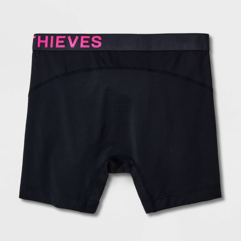 slide 3 of 4, Pair of Thieves Men's SuperCool Boxer Briefs 2pk - Pink/Black M: Knit Fabric, Medium Size, 2 ct