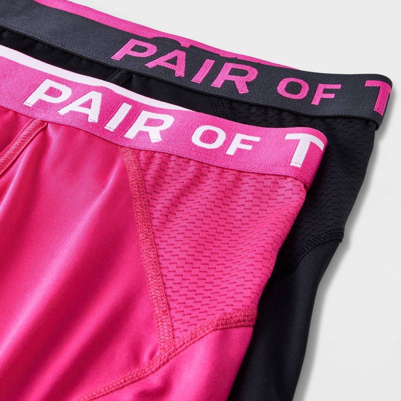 slide 2 of 4, Pair of Thieves Men's SuperCool Boxer Briefs 2pk - Pink/Black L: Mesh, Full Waistband Elastic, 2 ct