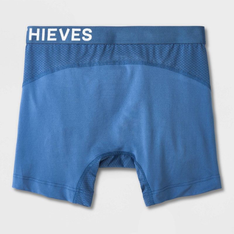 slide 3 of 4, Pair of Thieves Men's SuperCool Boxer Briefs 2pk - Blue/Maroon L: Knit, Regular Rise, Full Waistband Elastic, 2 ct