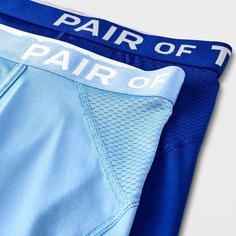 slide 2 of 4, Pair of Thieves Men's SuperCool Boxer Briefs 2pk - Navy Blue M: Mesh, Solid Pattern, Medium Size, 2 ct