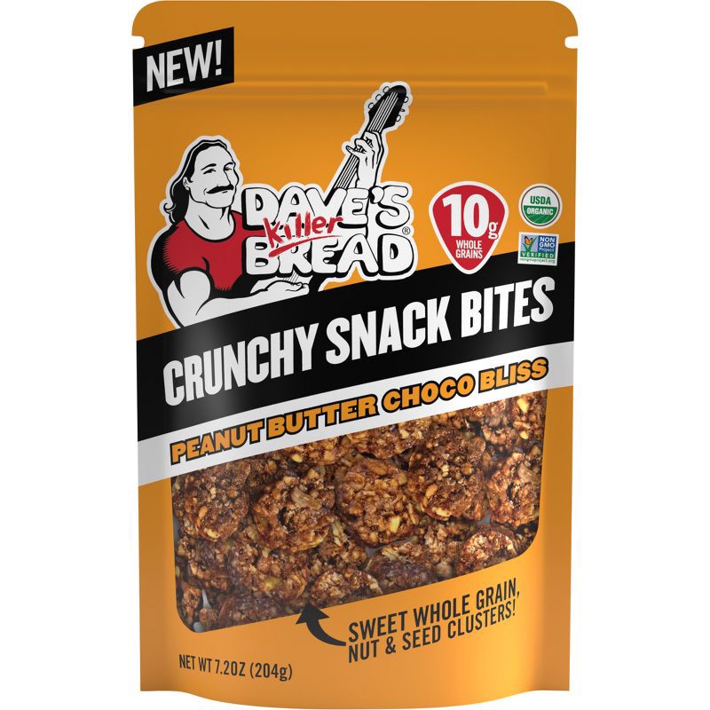 slide 1 of 11, Dave's Killer Bread Crunchy Snack Bites Peanut Butter Choco Bliss - 7.2oz, 7.2 oz